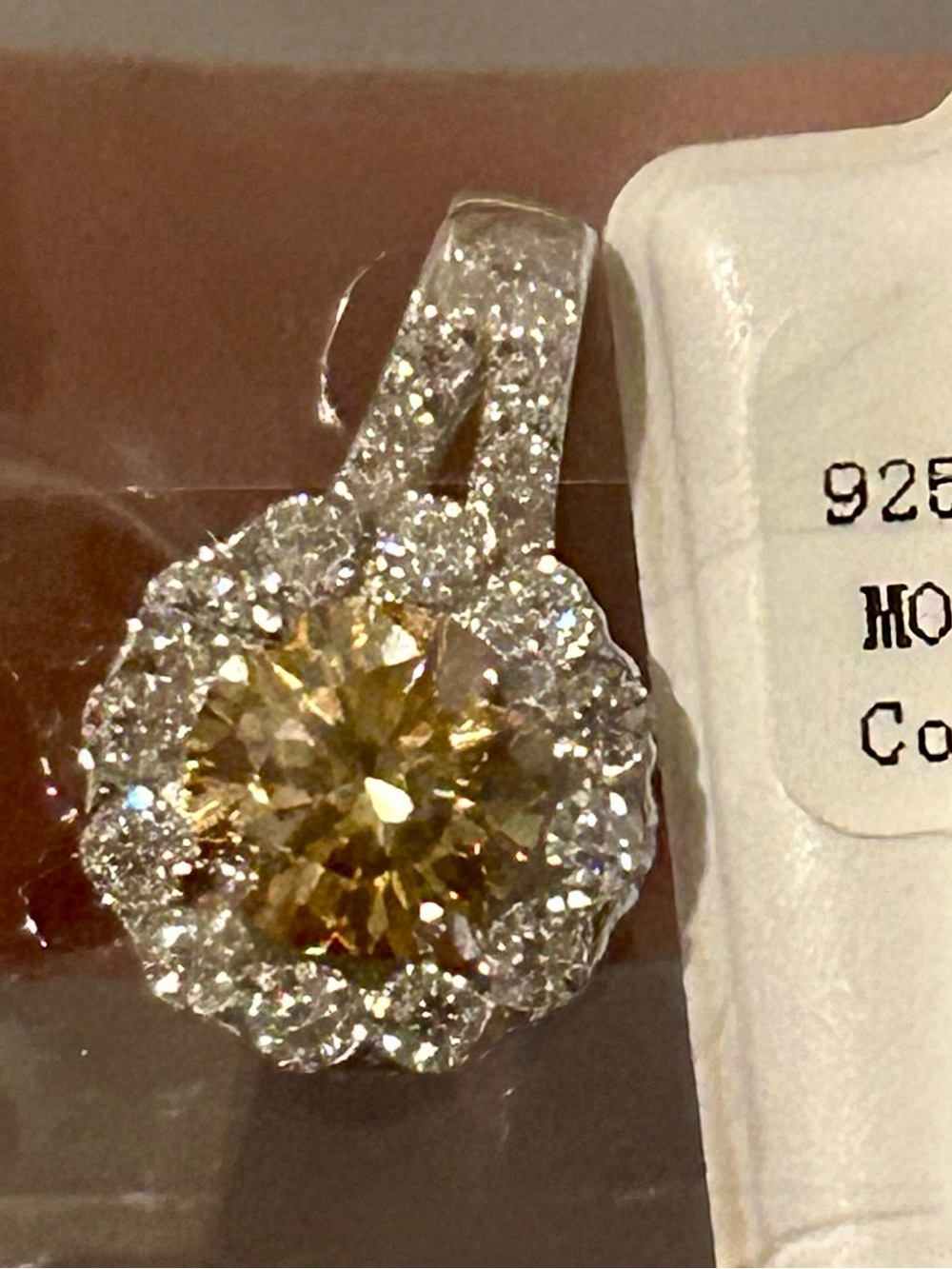 Sterling Silver moissanite pendant